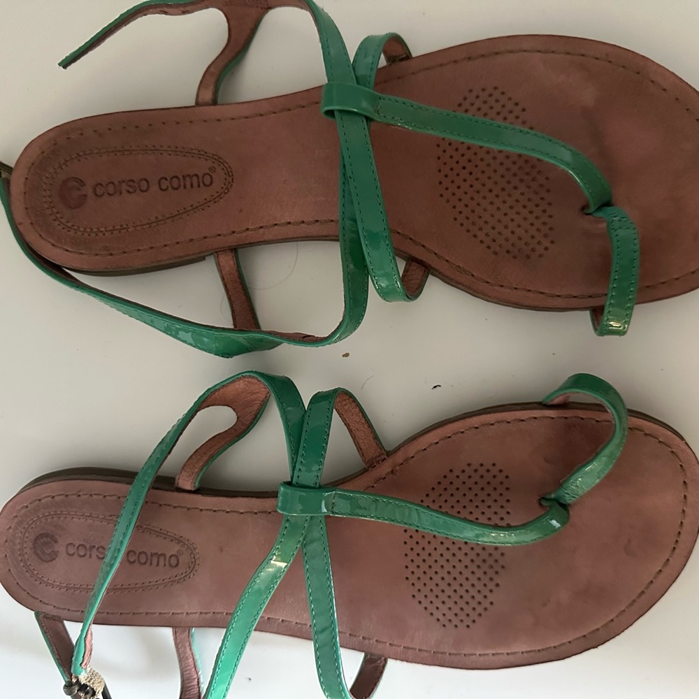 Corso Como Women's Green and Brown Sandals